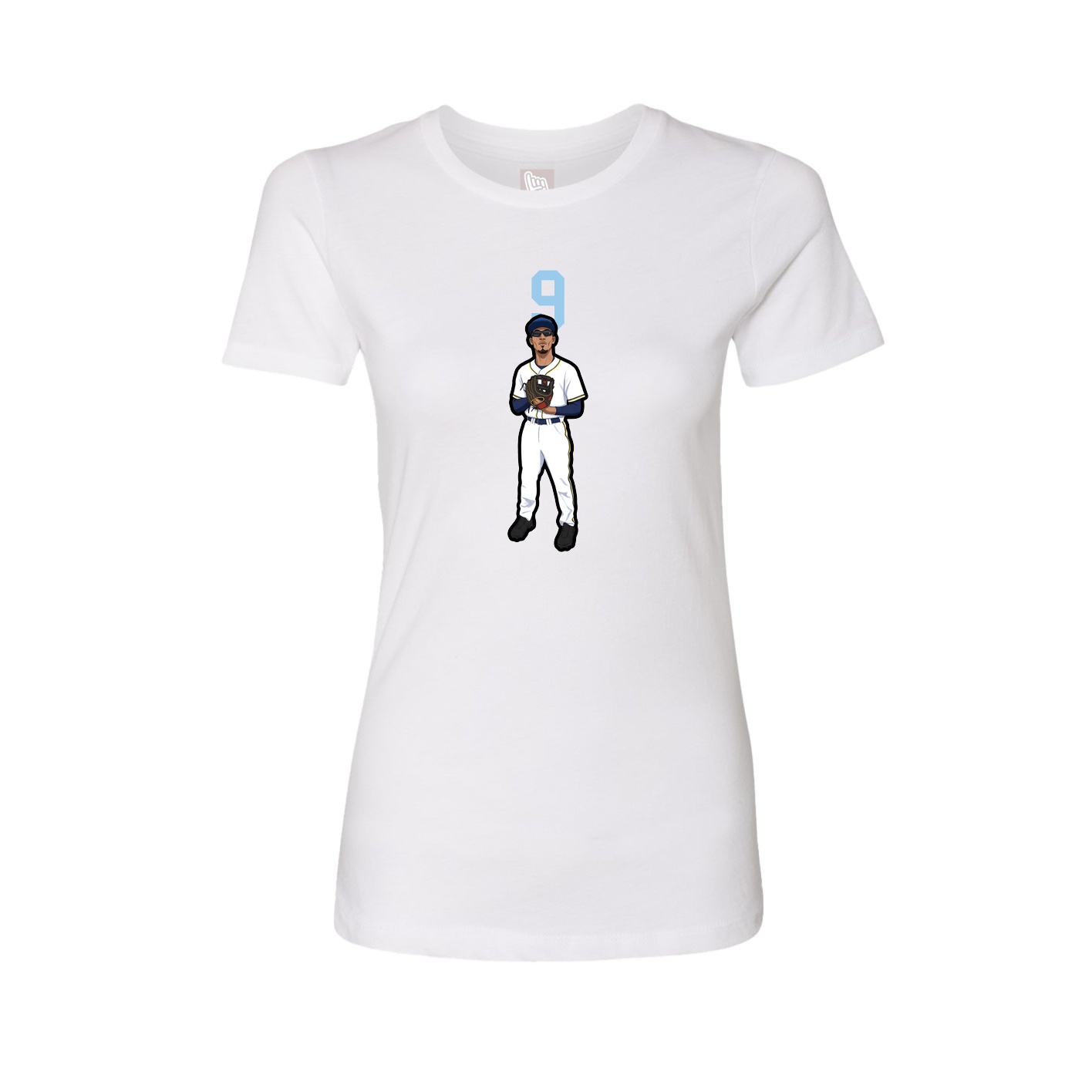 Fitted Women's Tee — Number Top in White