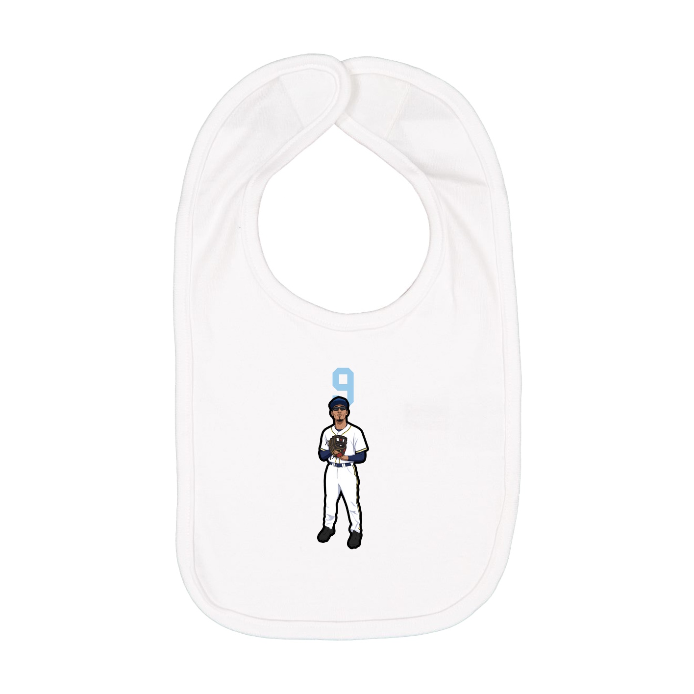 Infant Bib — Number Top in White
