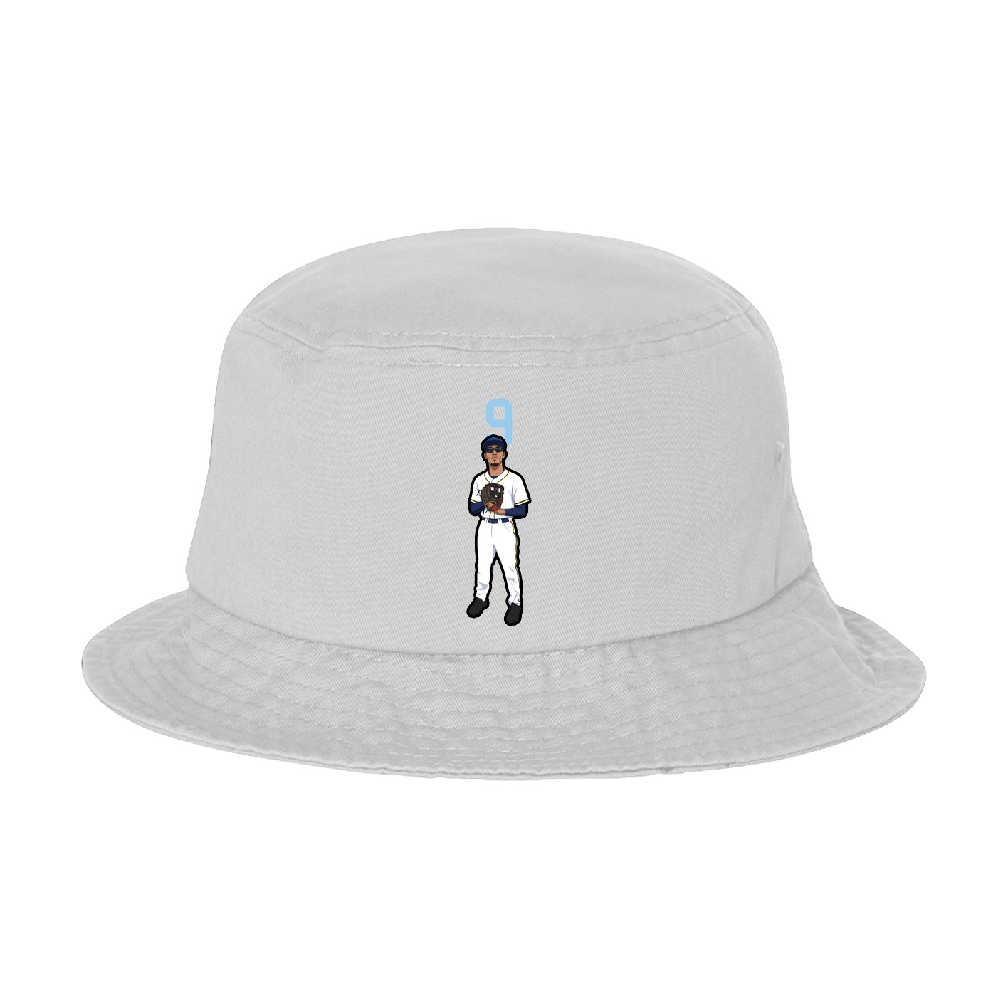 Bucket Cap — Number Top in White