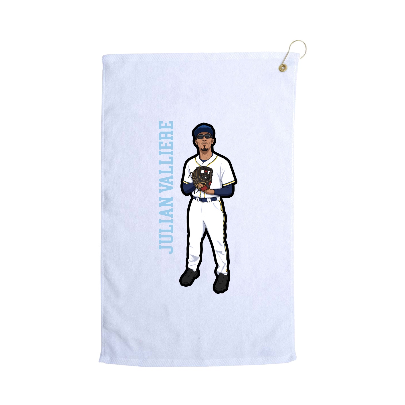 Golf Towel — Name Vertical in White
