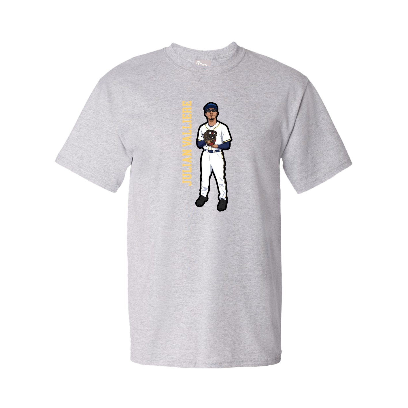Tee — Name Vertical in Grey