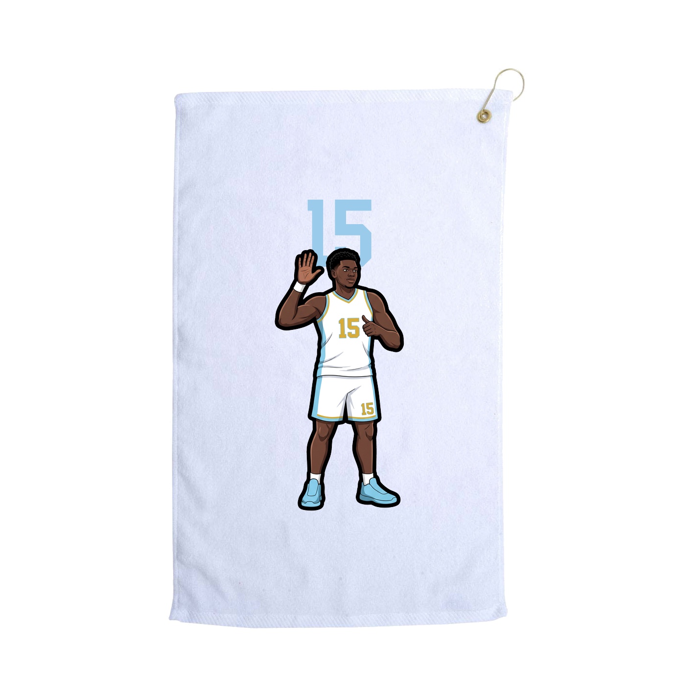 Golf Towel — Number Top in White