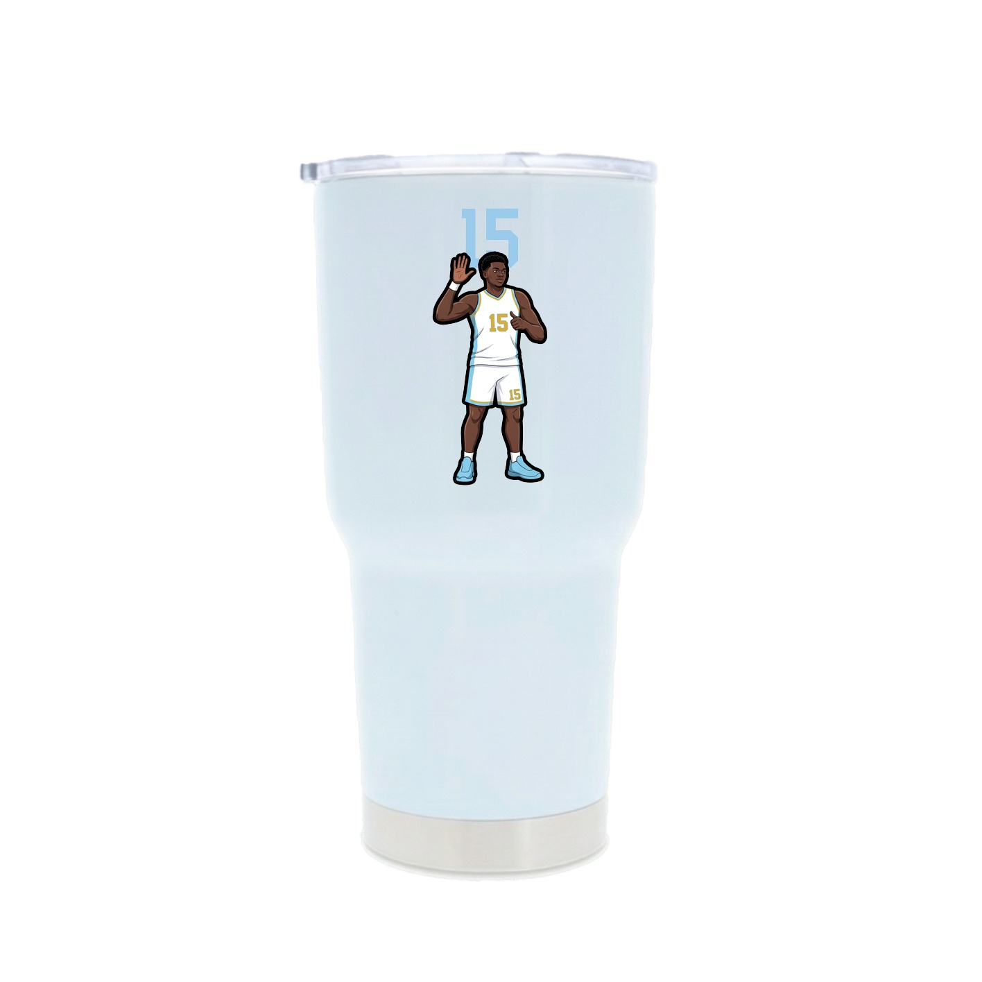 30oz Stainless Steel Tumbler — Number Top in White