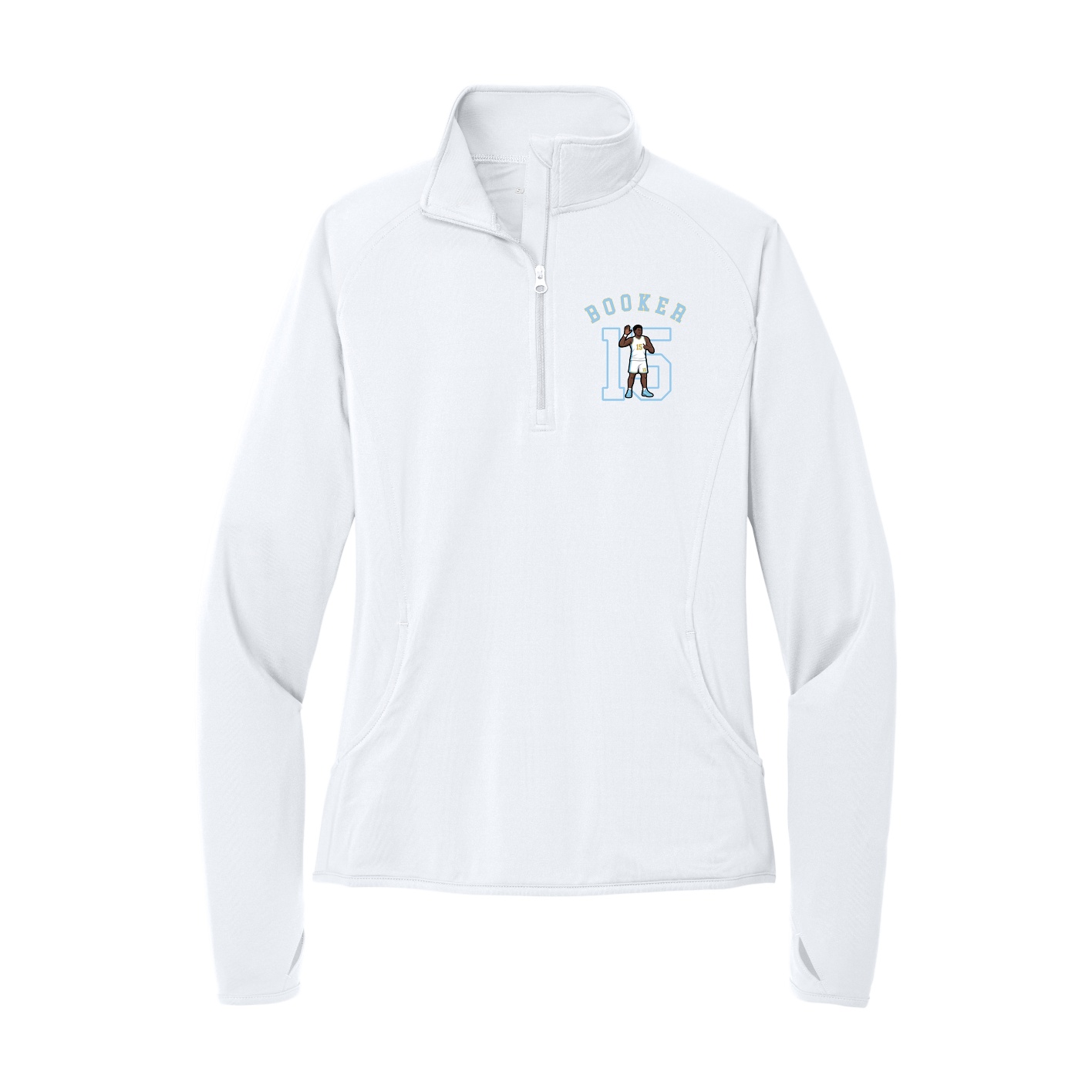 Women's Q-Zip Pullover — Shirsey Arch in White