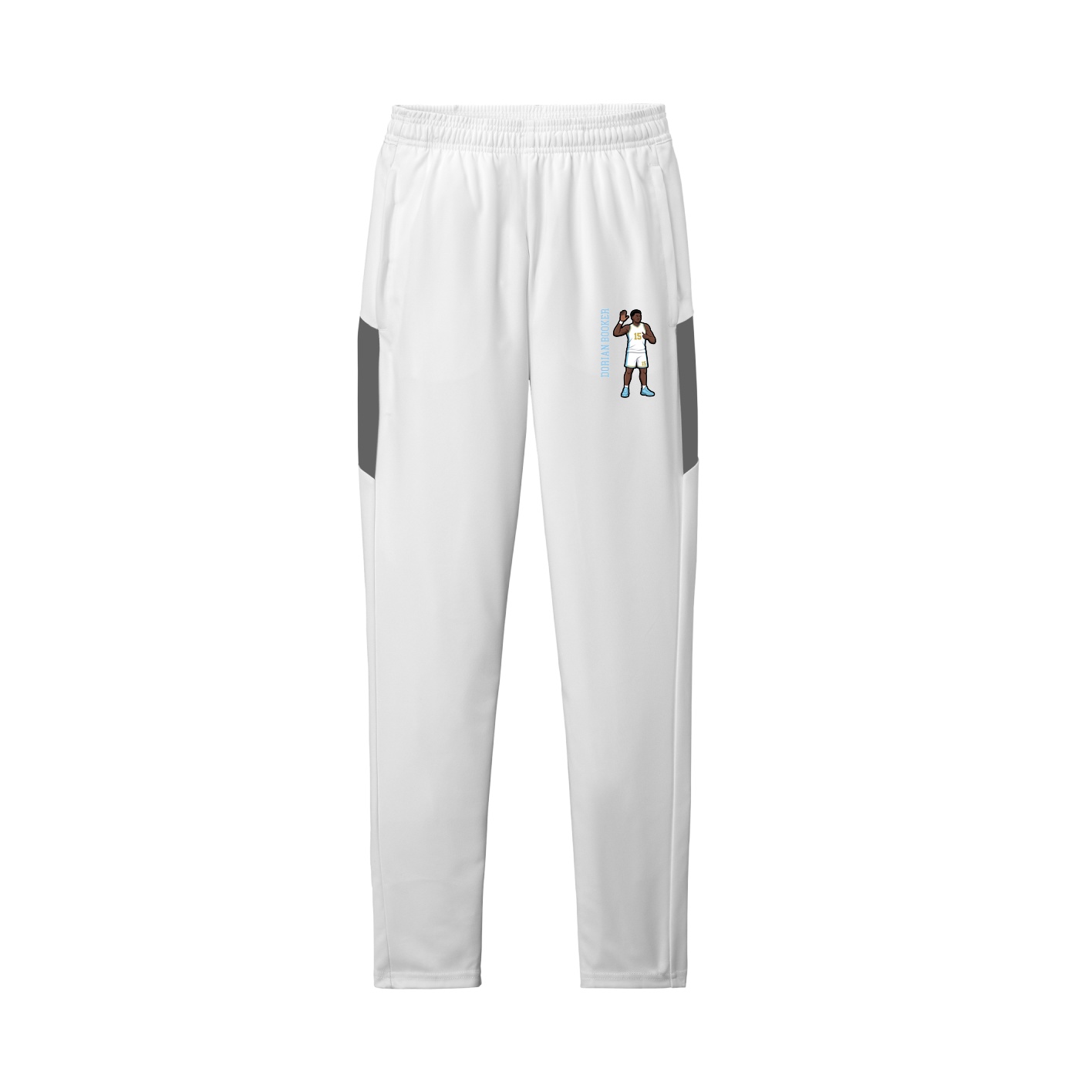 Team Travel Pant — Name Vertical in White/Grey