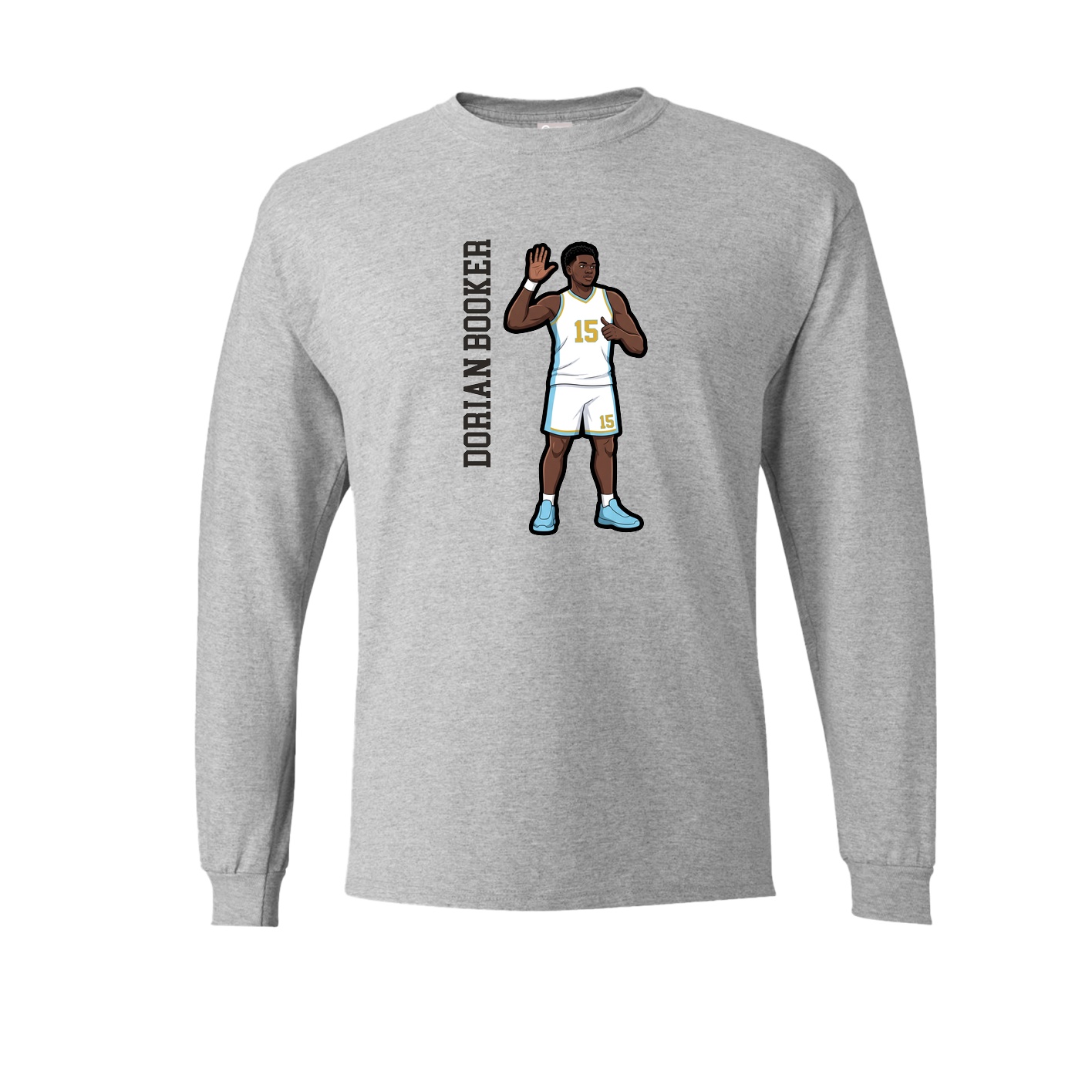 Long Sleeve Tee — Name Vertical in Grey