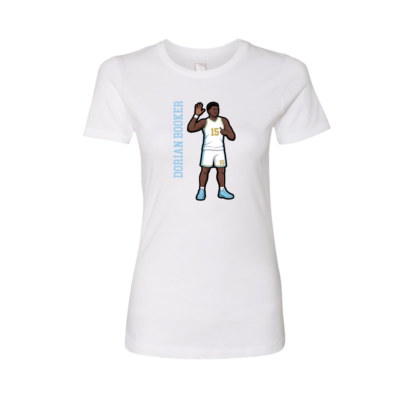 Fitted Women's Tee — Name Vertical in White