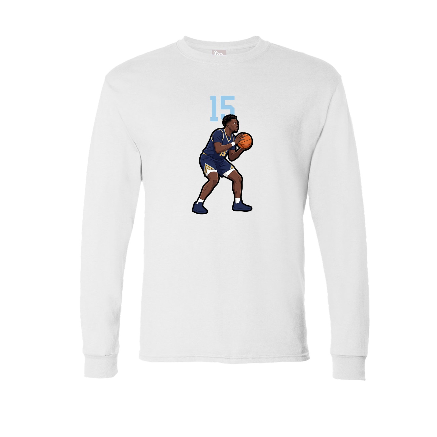 Long Sleeve Tee — Number Top in White