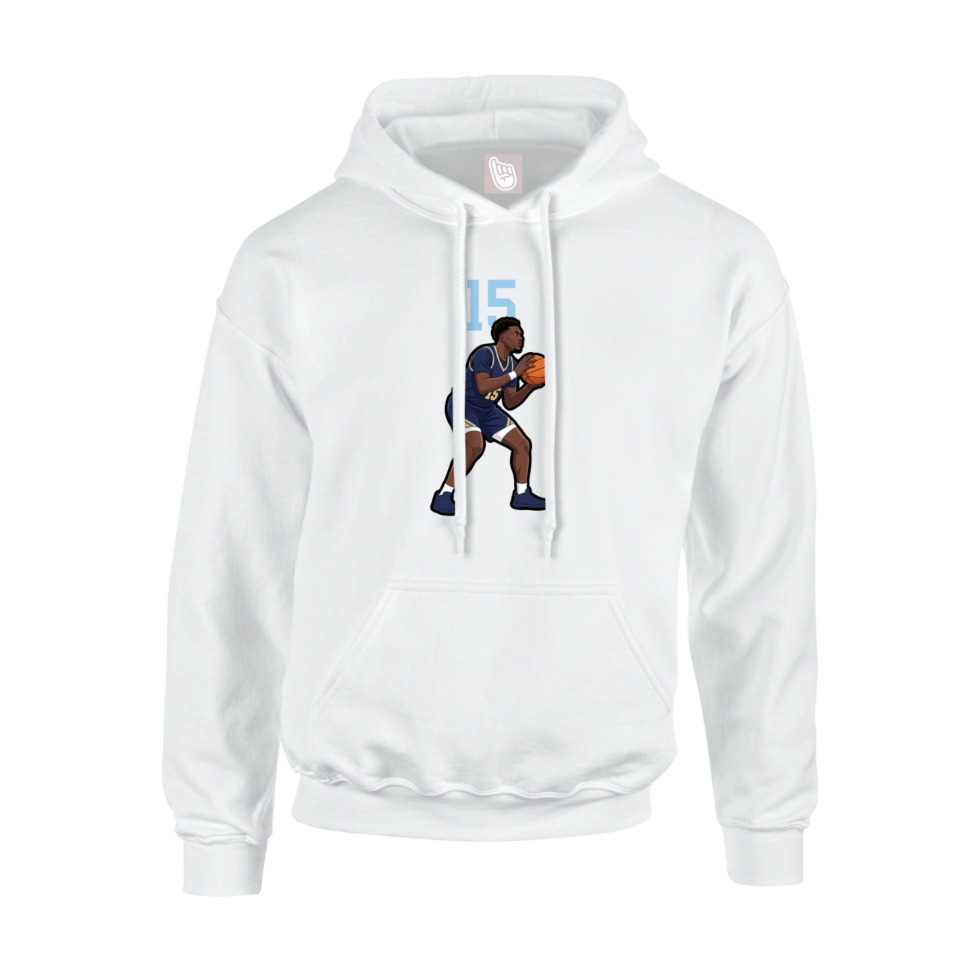 Youth Hoodie — Number Top in White
