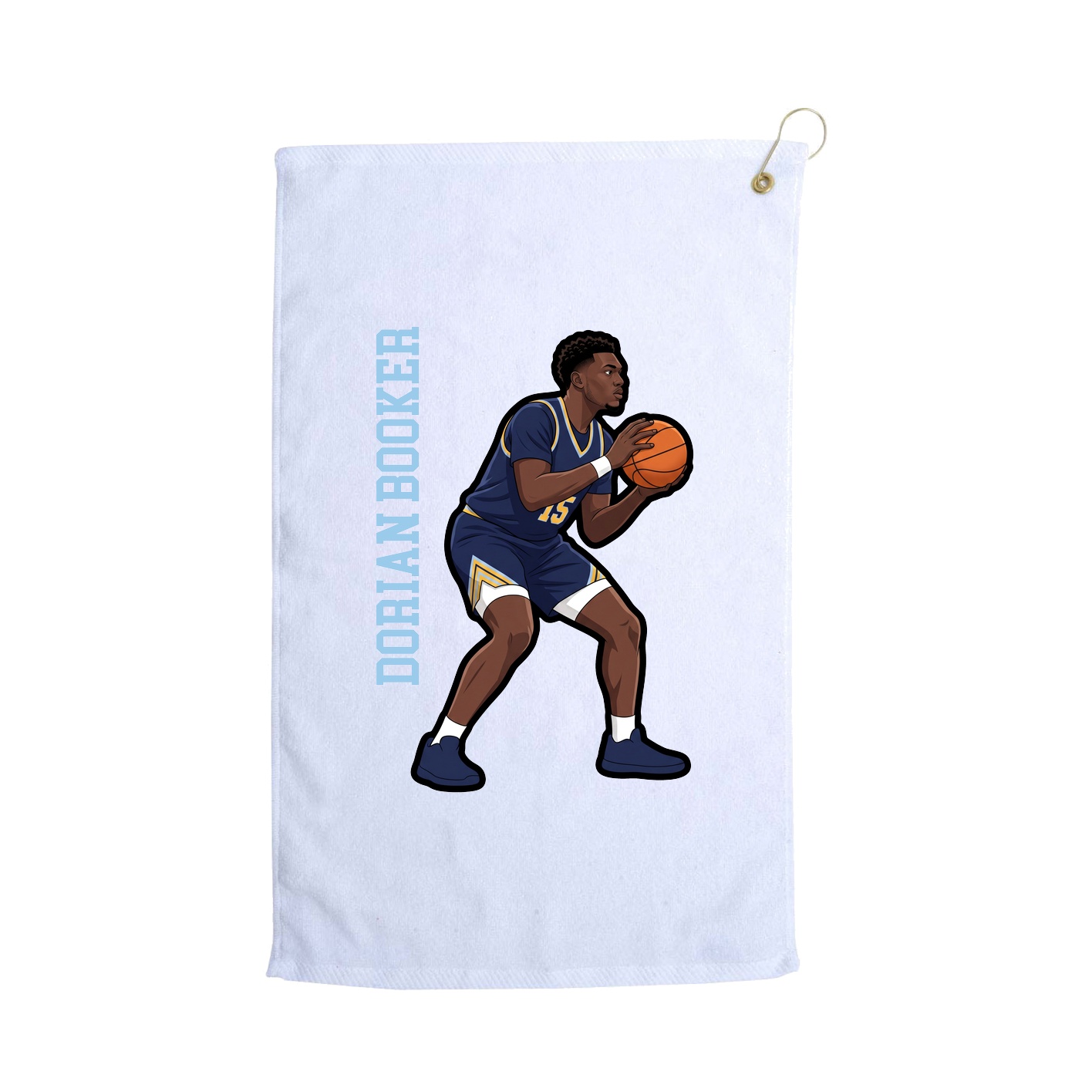 Golf Towel — Name Vertical in White