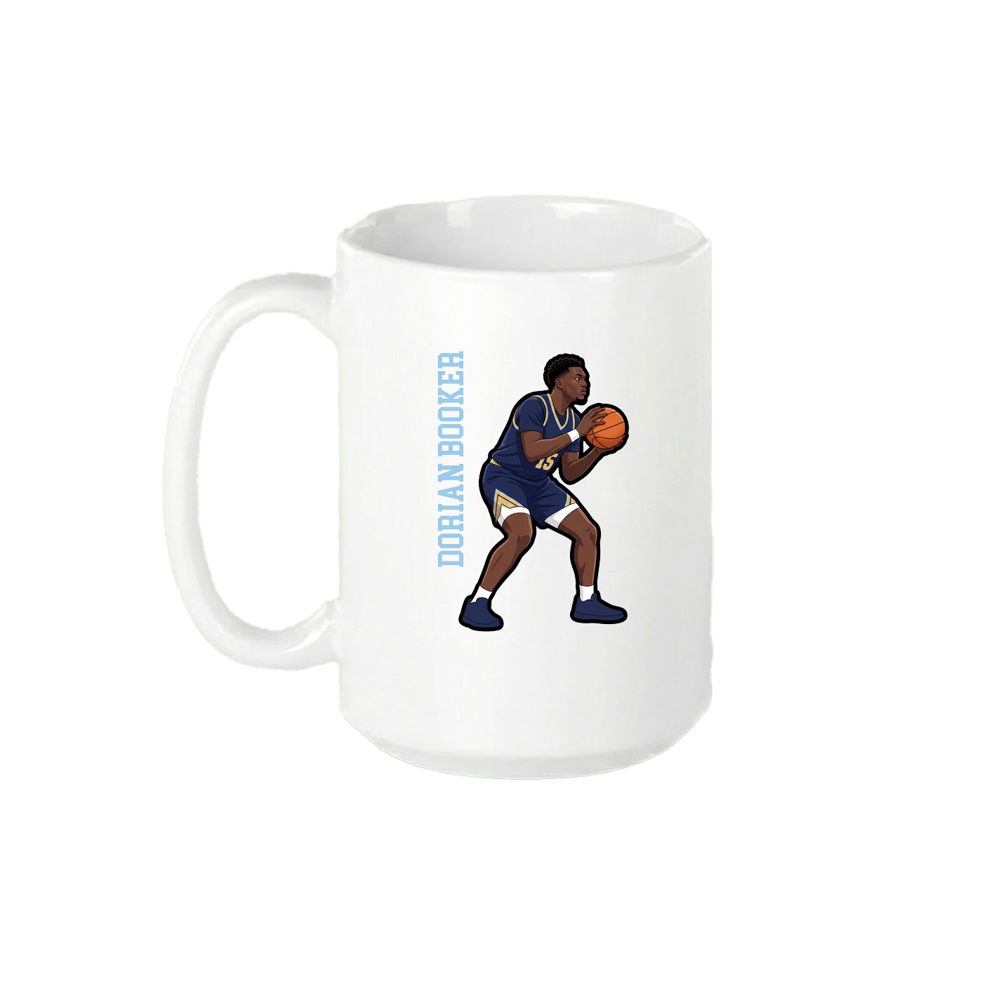 15oz Coffee Mug — Name Vertical in White