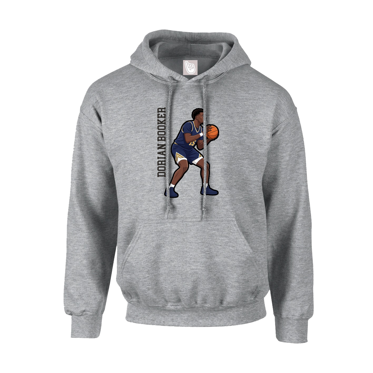 Hoodie — Name Vertical in Grey