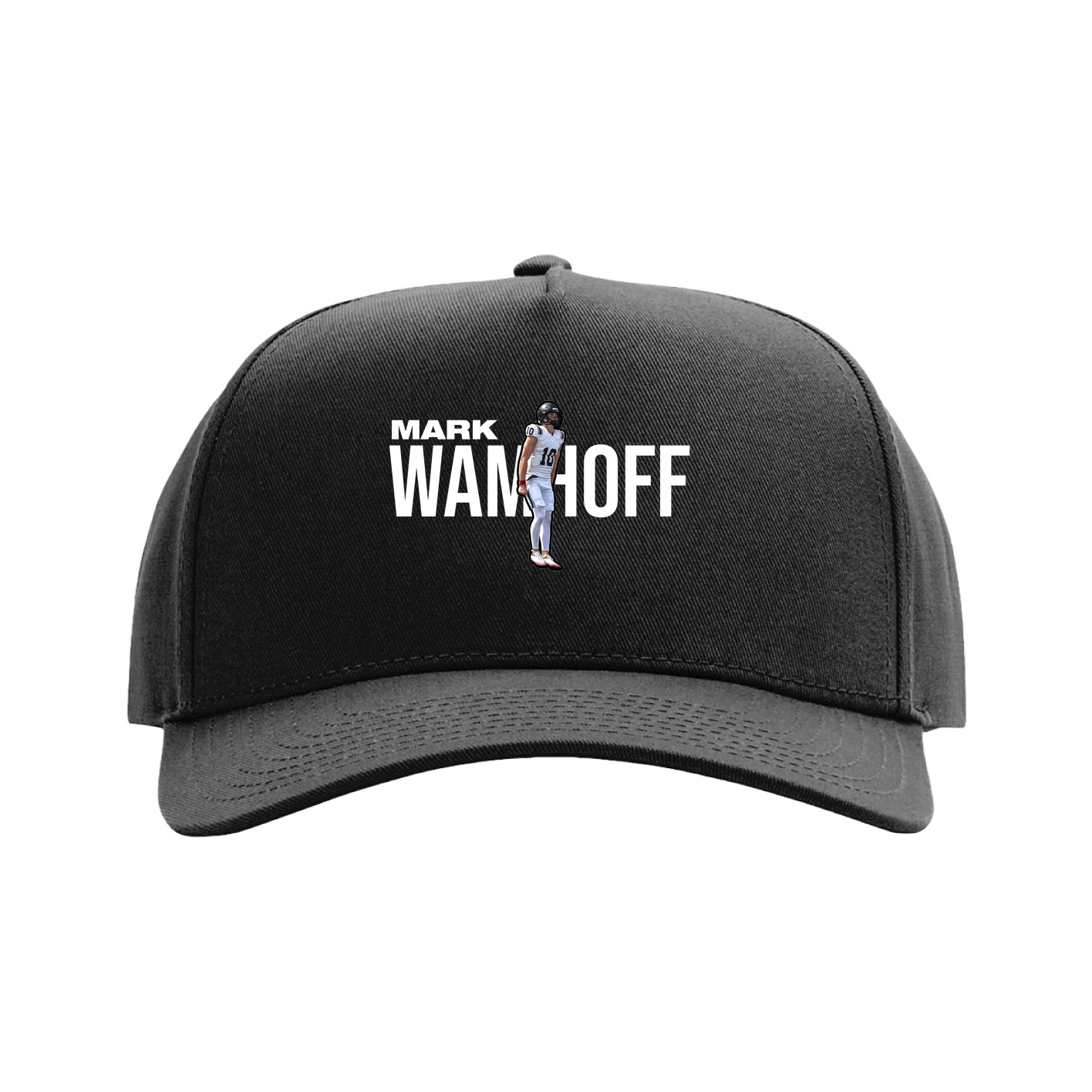 Full Fabric Five-Panel Champ Cap — Player Name in Black