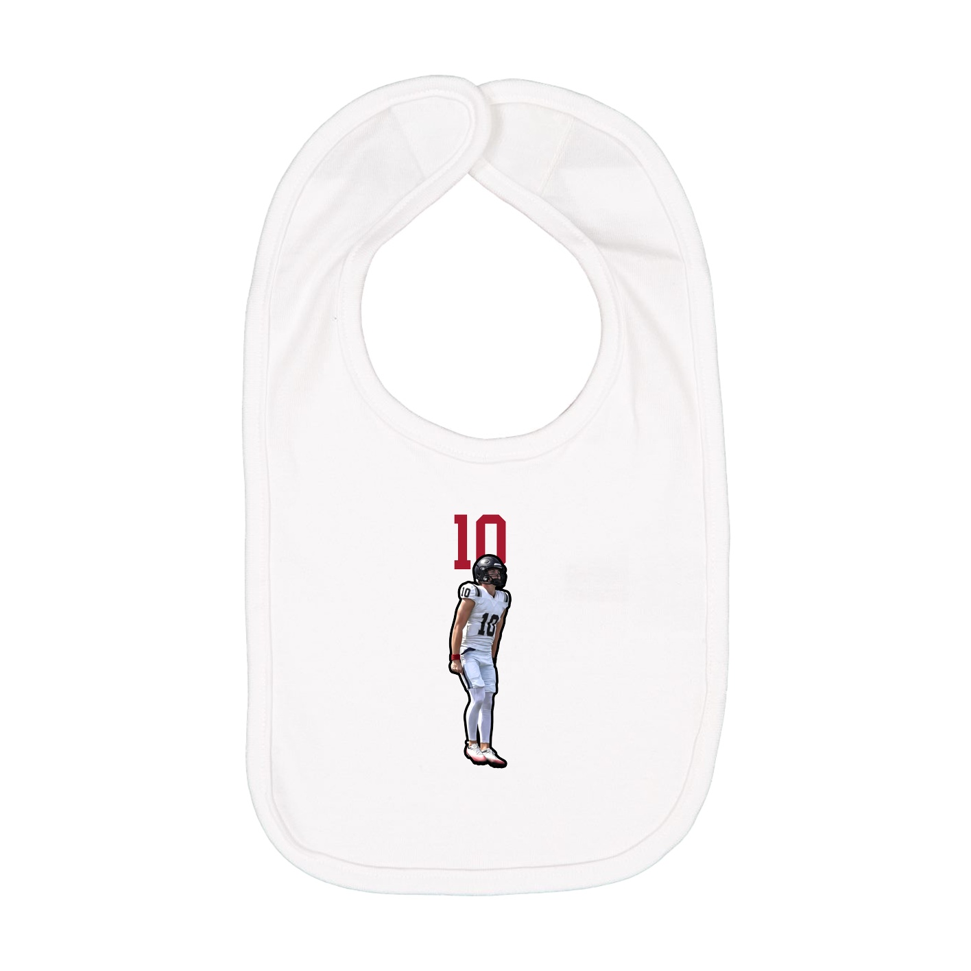 Infant Bib — Number Top in White