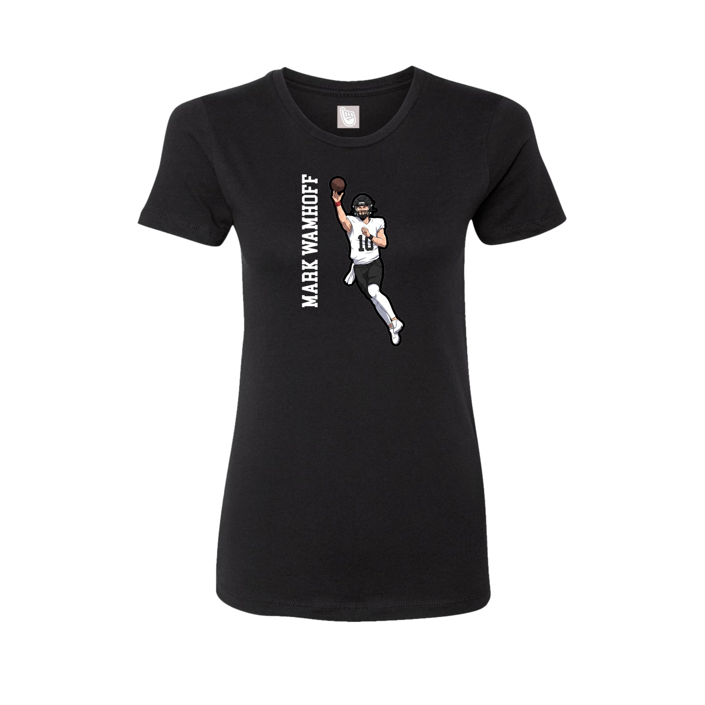Fitted Women's Tee — Name Vertical in Black
