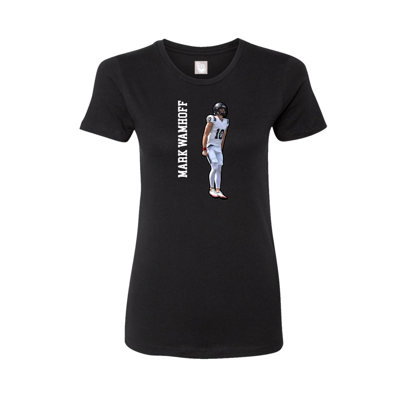 Fitted Women's Tee — Name Vertical in Black