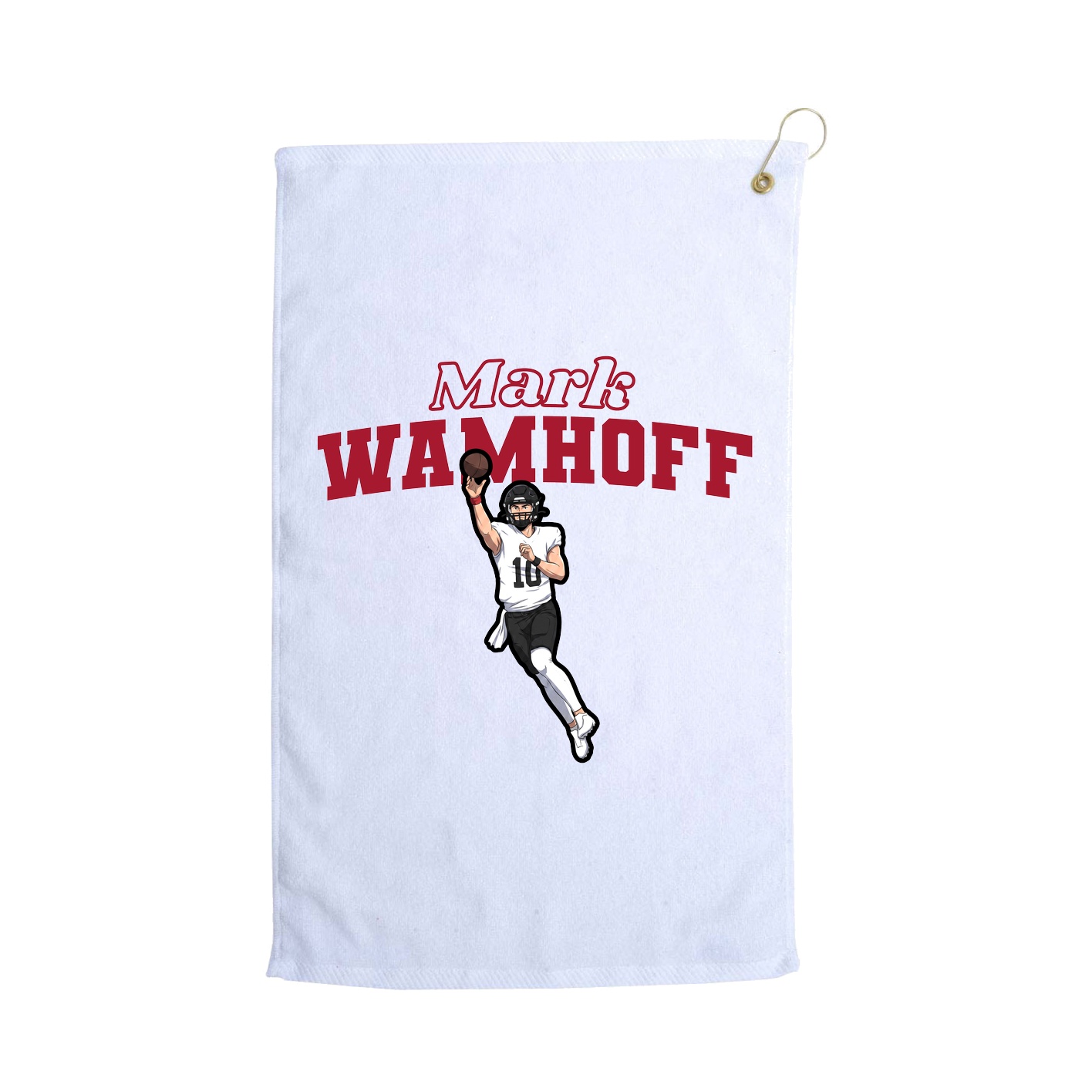 Golf Towel — Name Arch in White