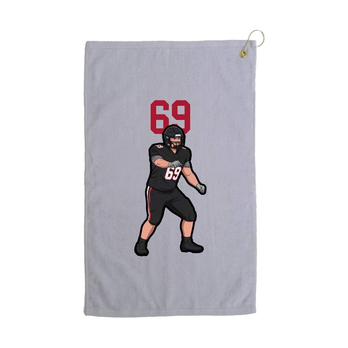 Golf Towel — Number Top in Grey