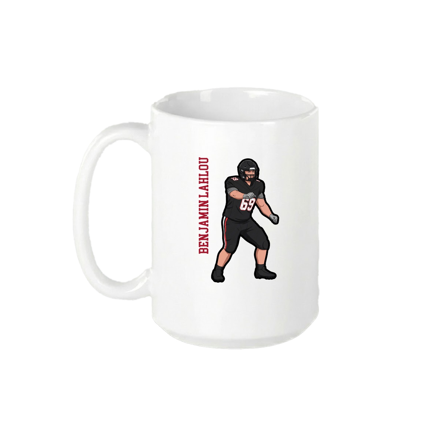 15oz Coffee Mug — Name Vertical in White