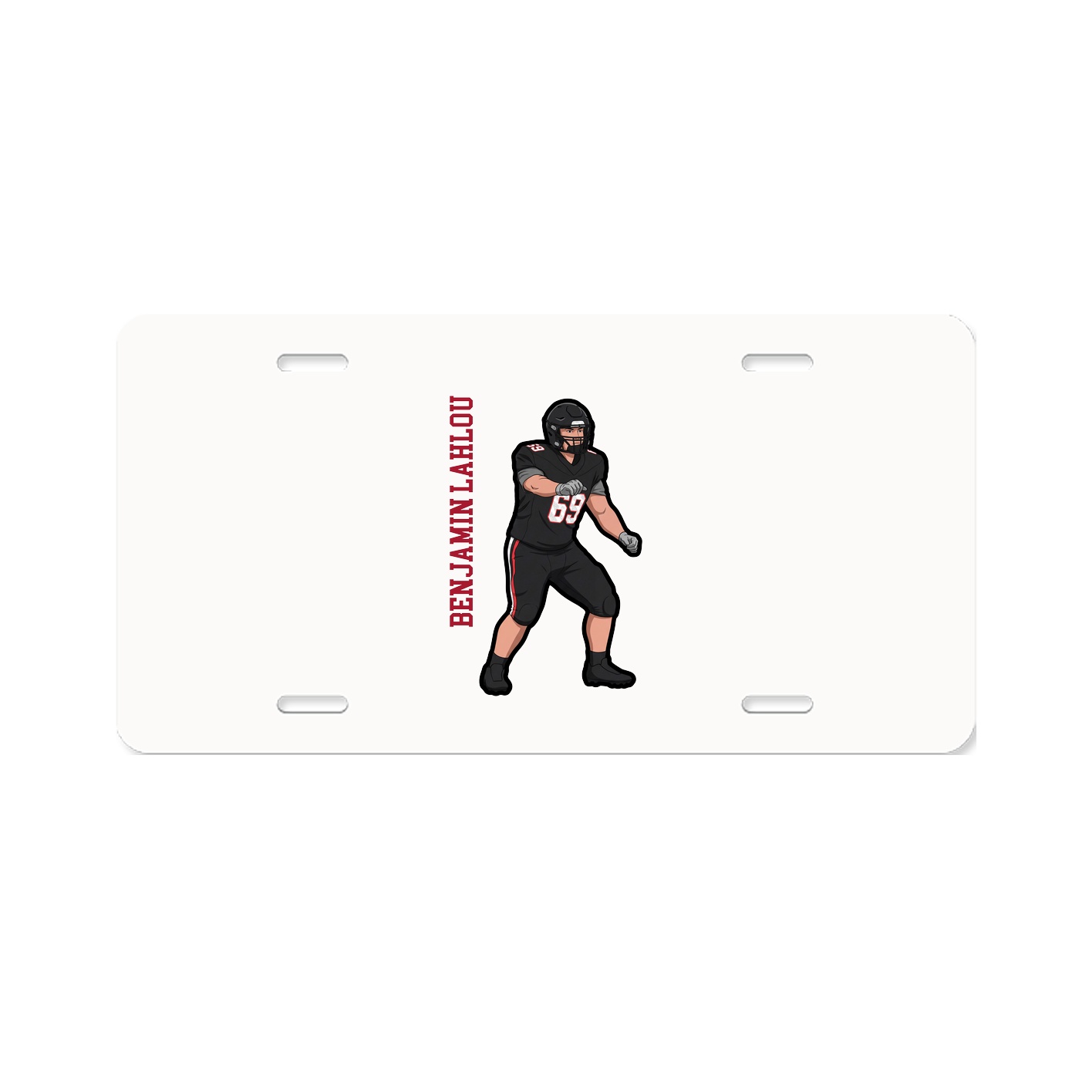 License Plate — Name Vertical in Classic