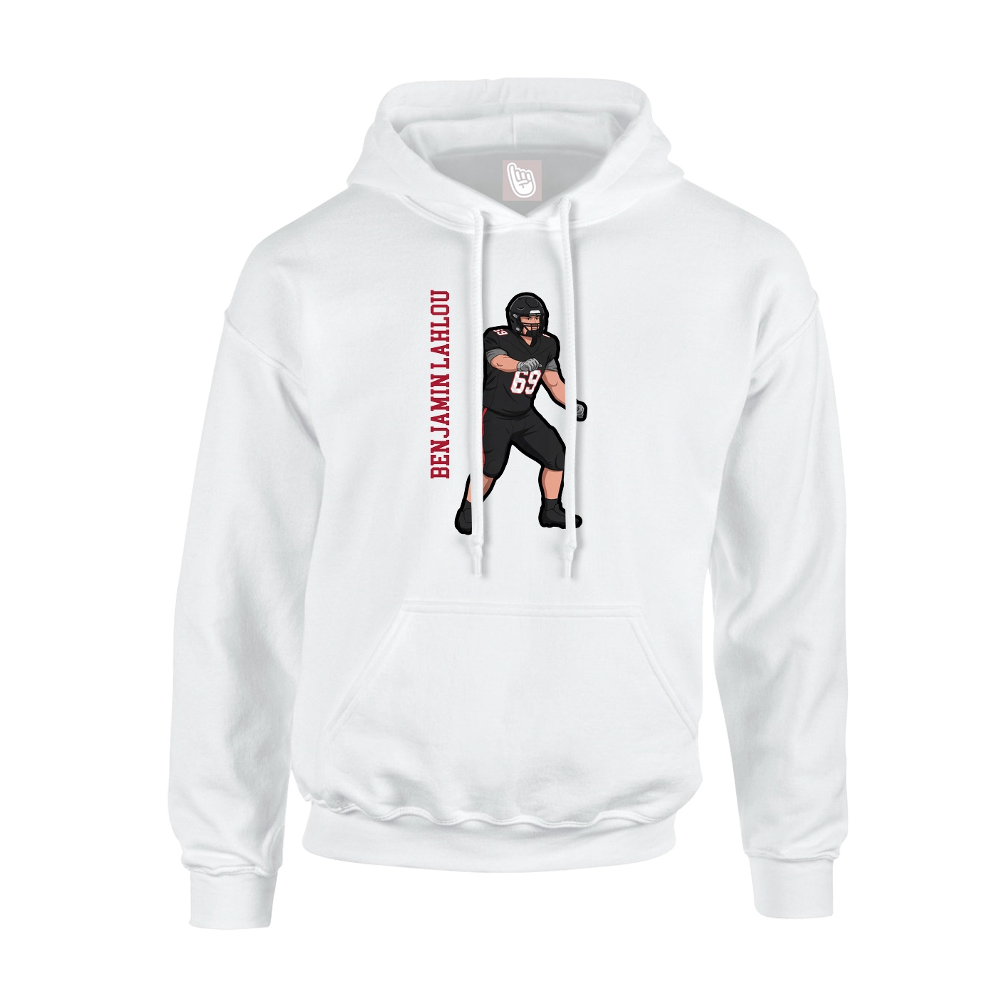 Hoodie — Name Vertical in White