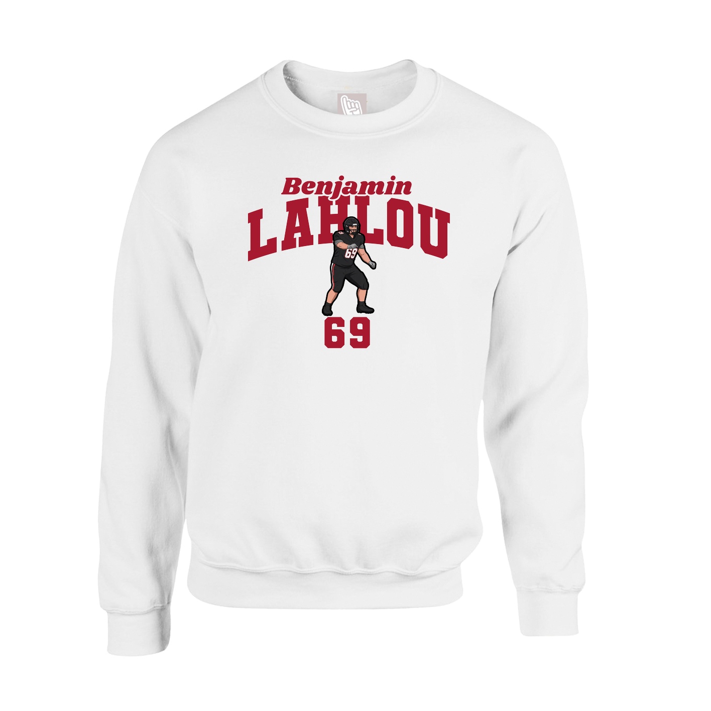 Fleece Crew — Signature Arch in White