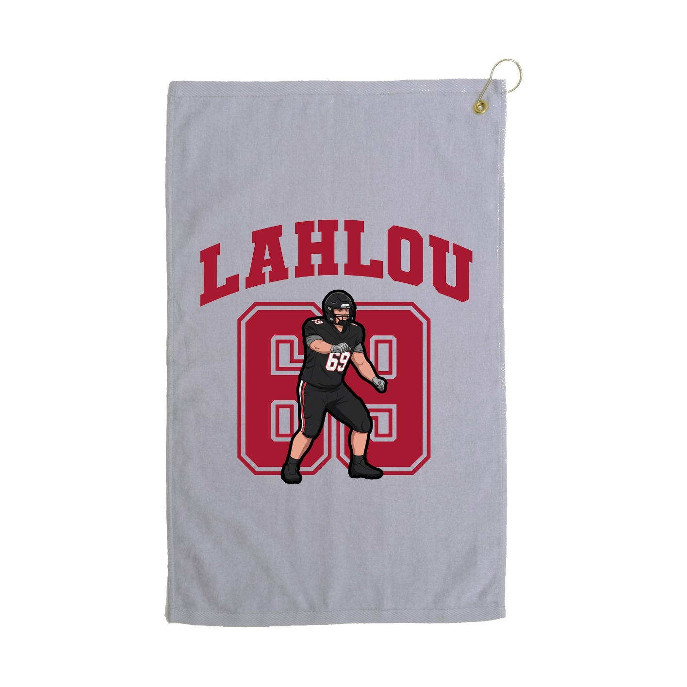 Golf Towel — Number in Grey