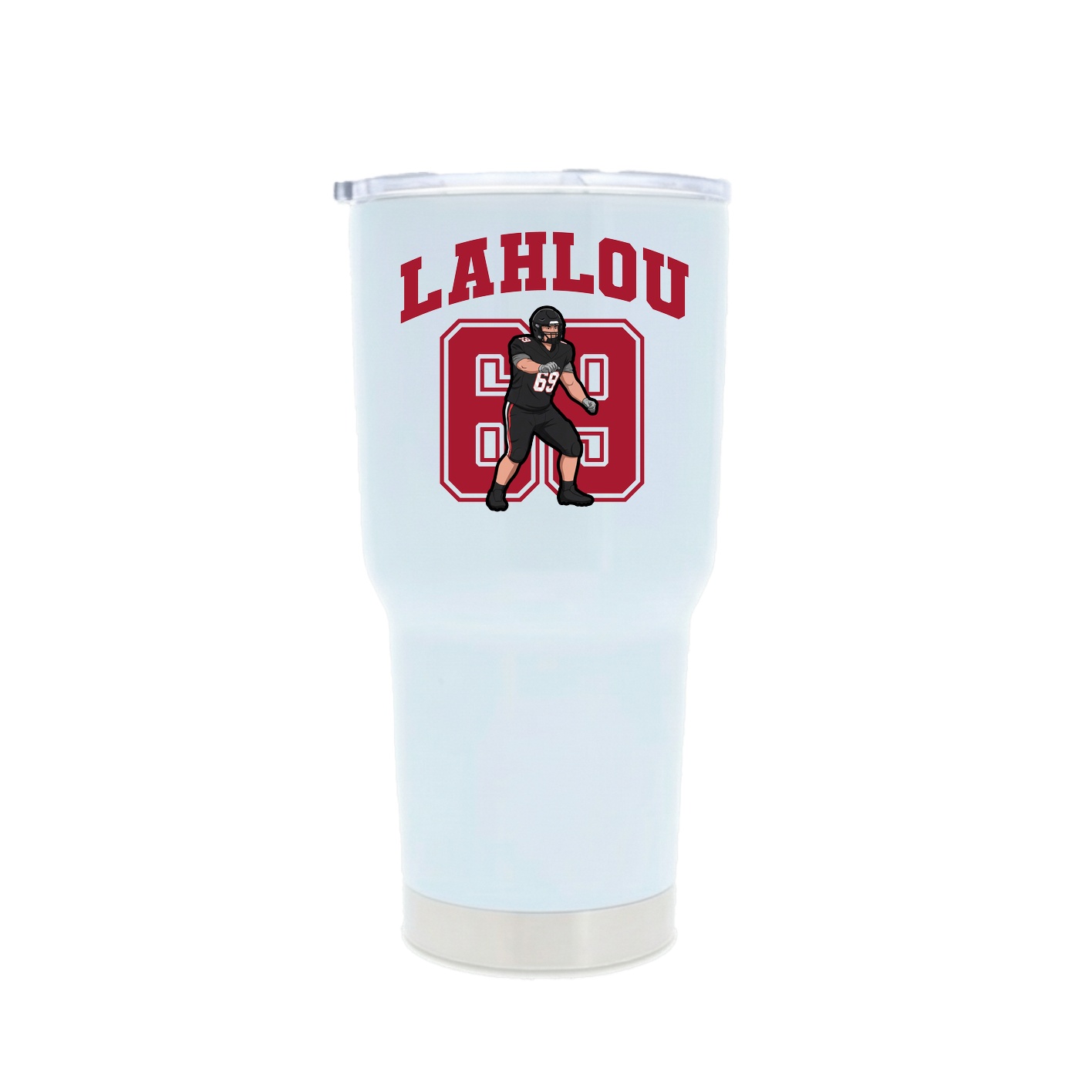 30oz Stainless Steel Tumbler — Number in White