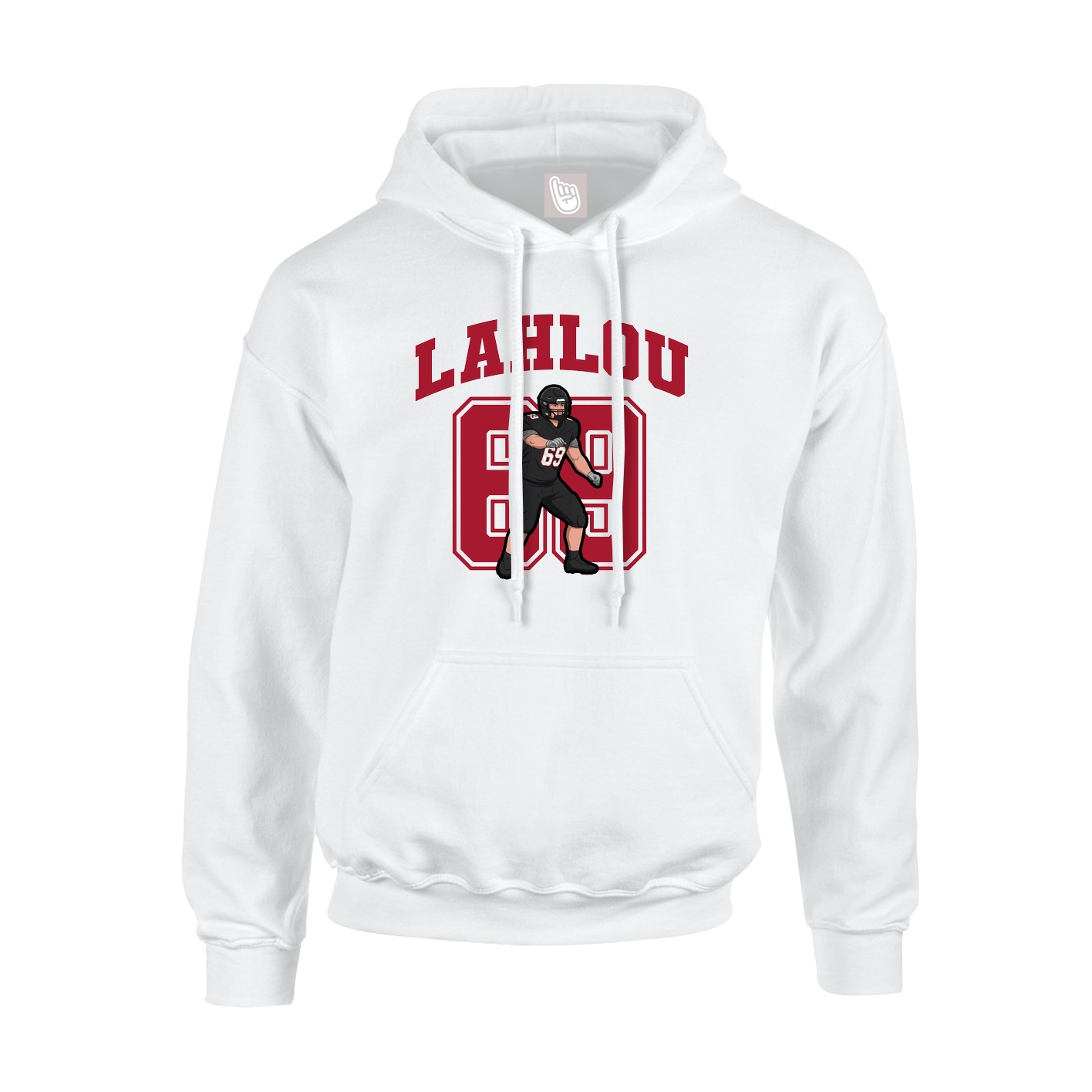Youth Hoodie — Number in White