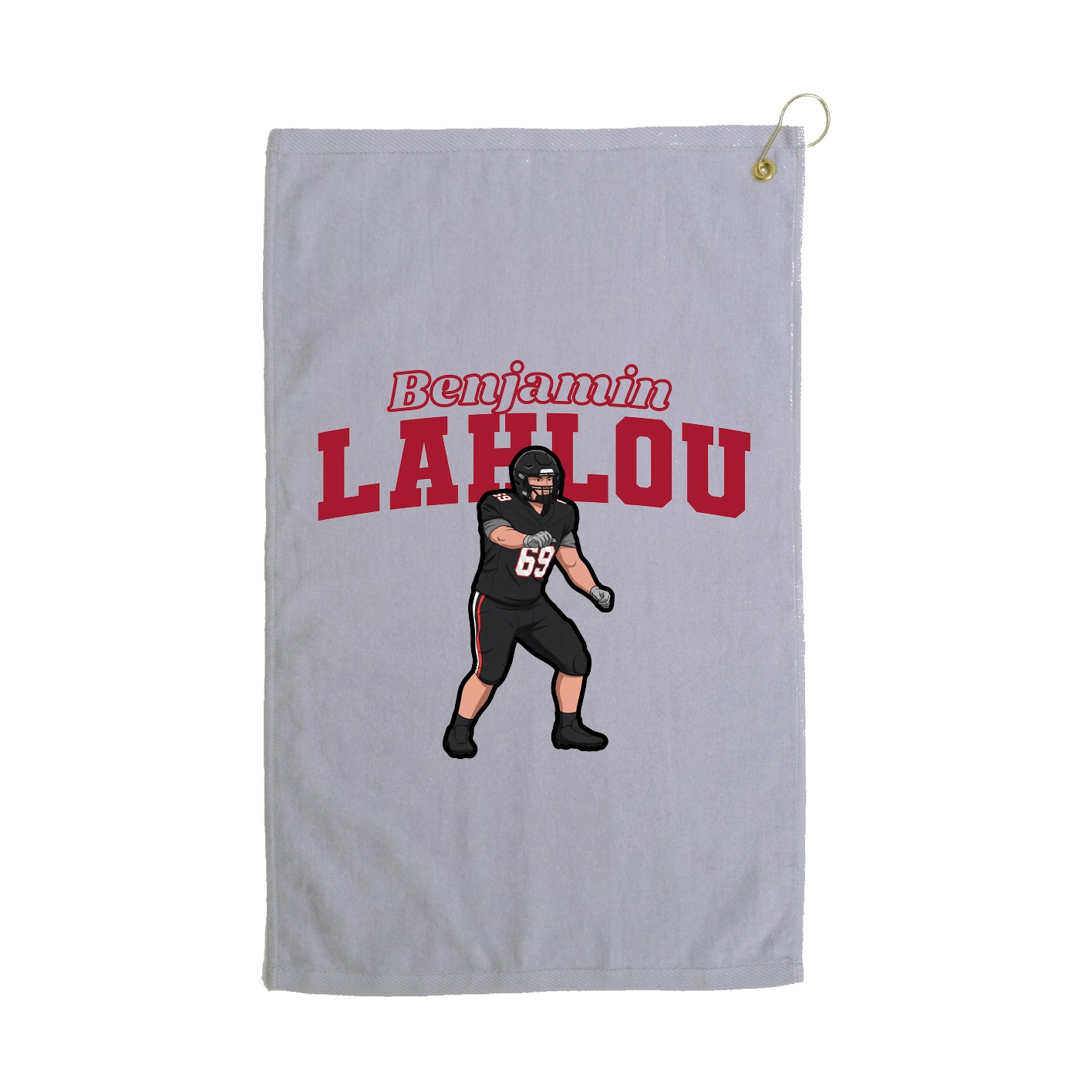 Golf Towel — Name Arch in Grey