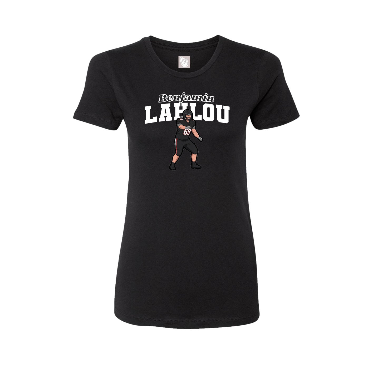 Fitted Women's Tee — Name Arch in Black