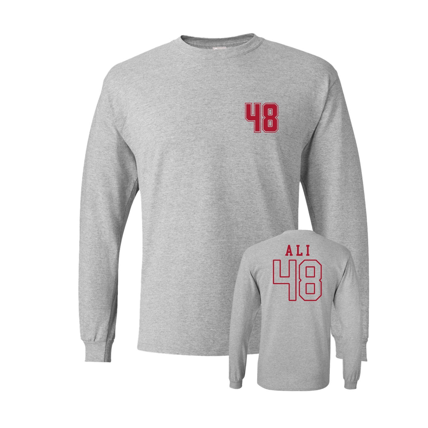 Long Sleeve Tee — Chest Back in Grey
