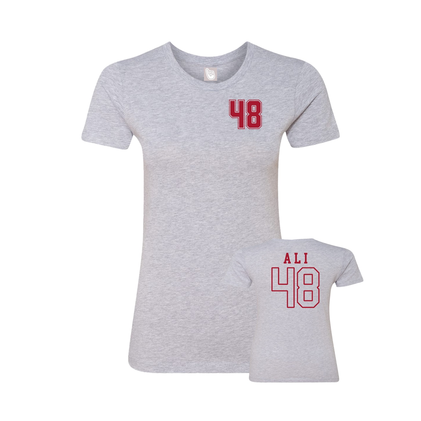 Fitted Women's Tee — Chest Back in Grey
