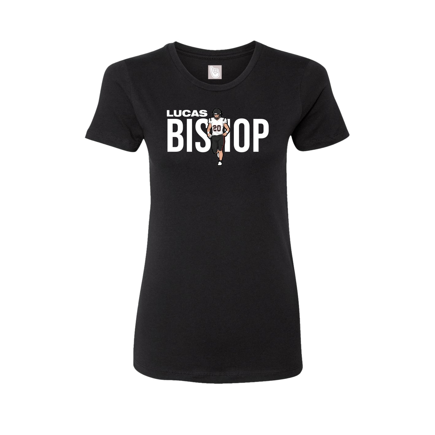 Fitted Women's Tee — Player Name in Black