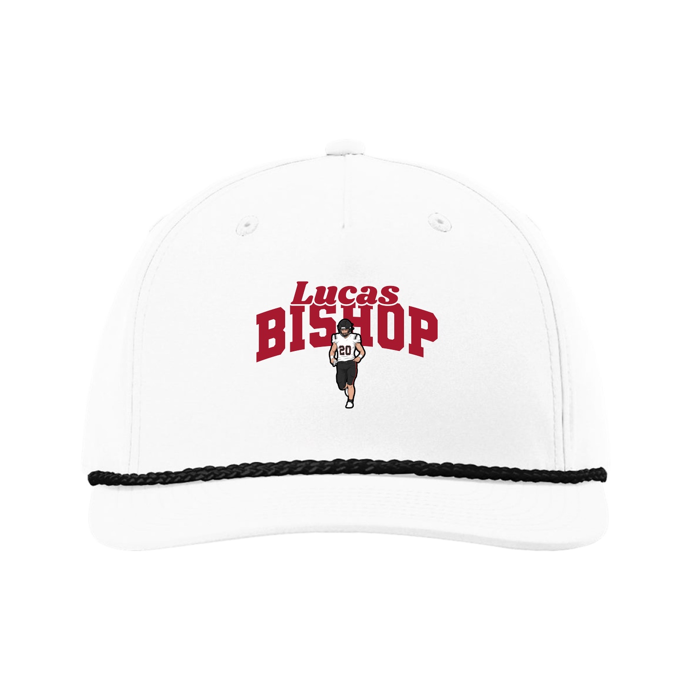 Five-Panel Classic Rope Cap — Signature Arch in White