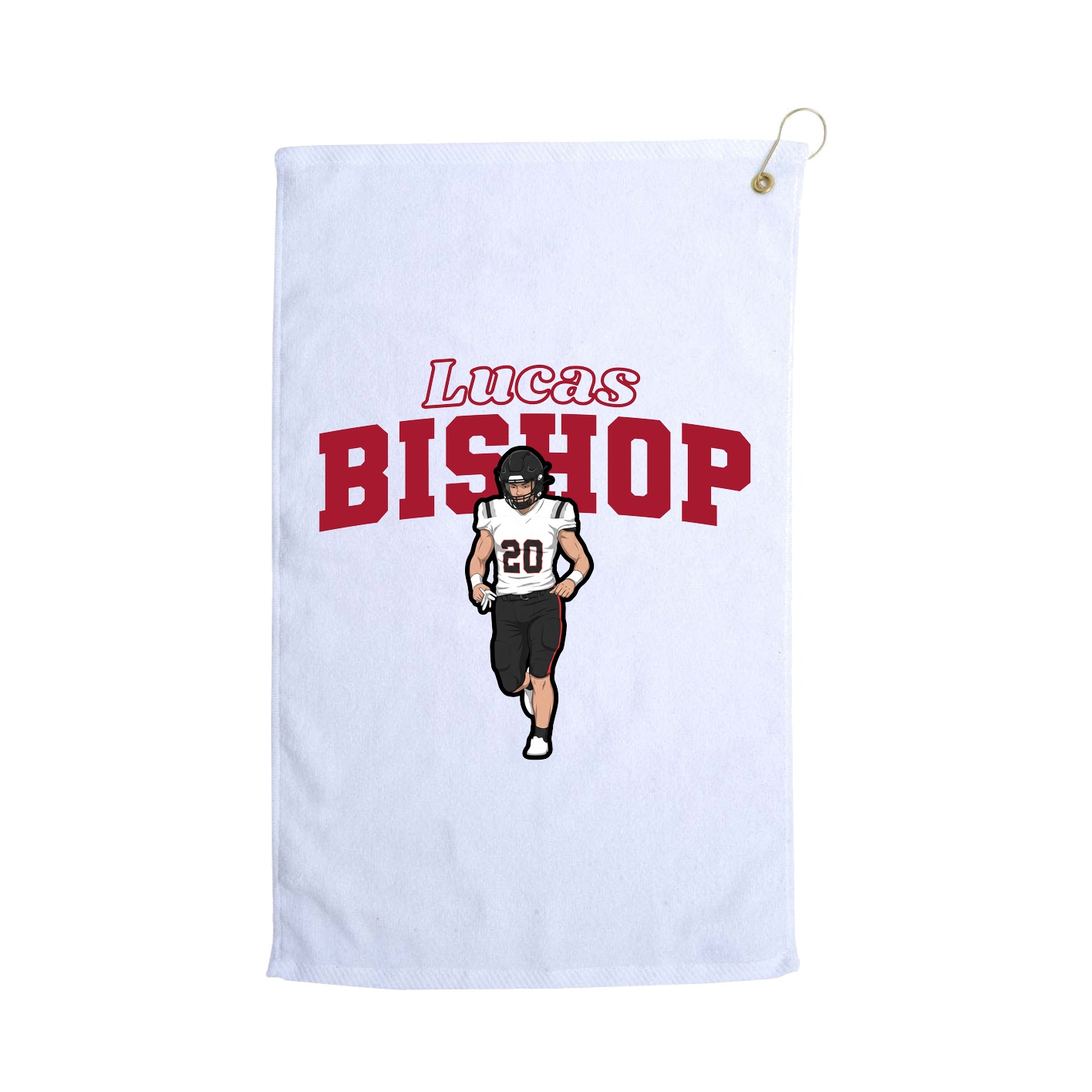 Golf Towel — Name Arch in White
