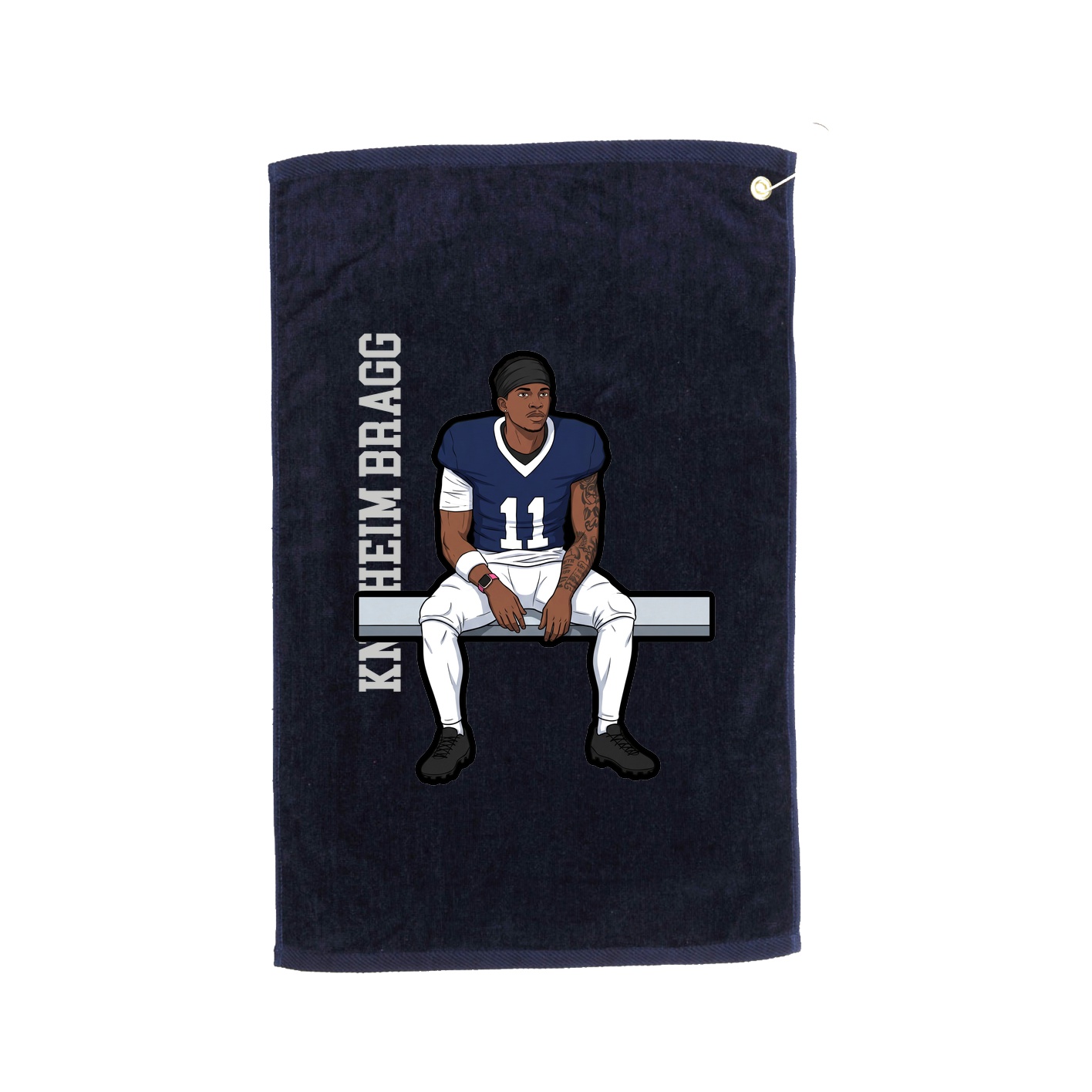Golf Towel — Name Vertical in Navy