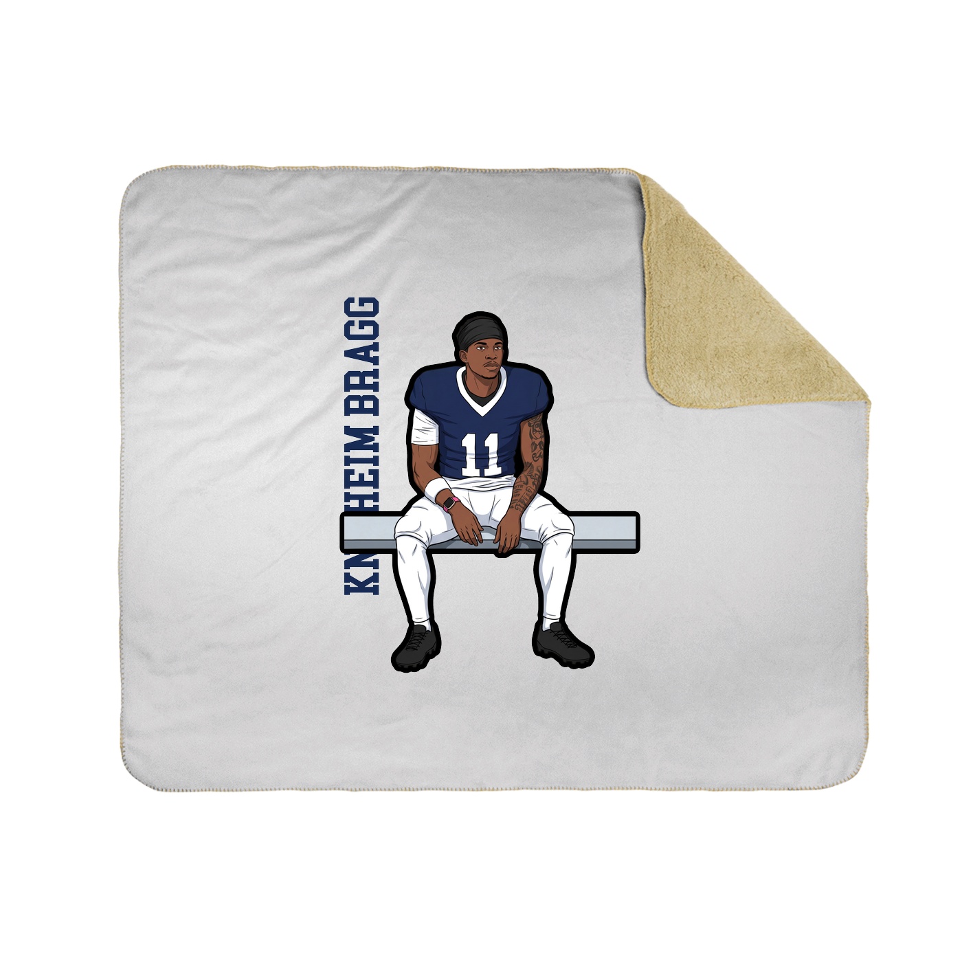 Throw Blanket — Name Vertical in White