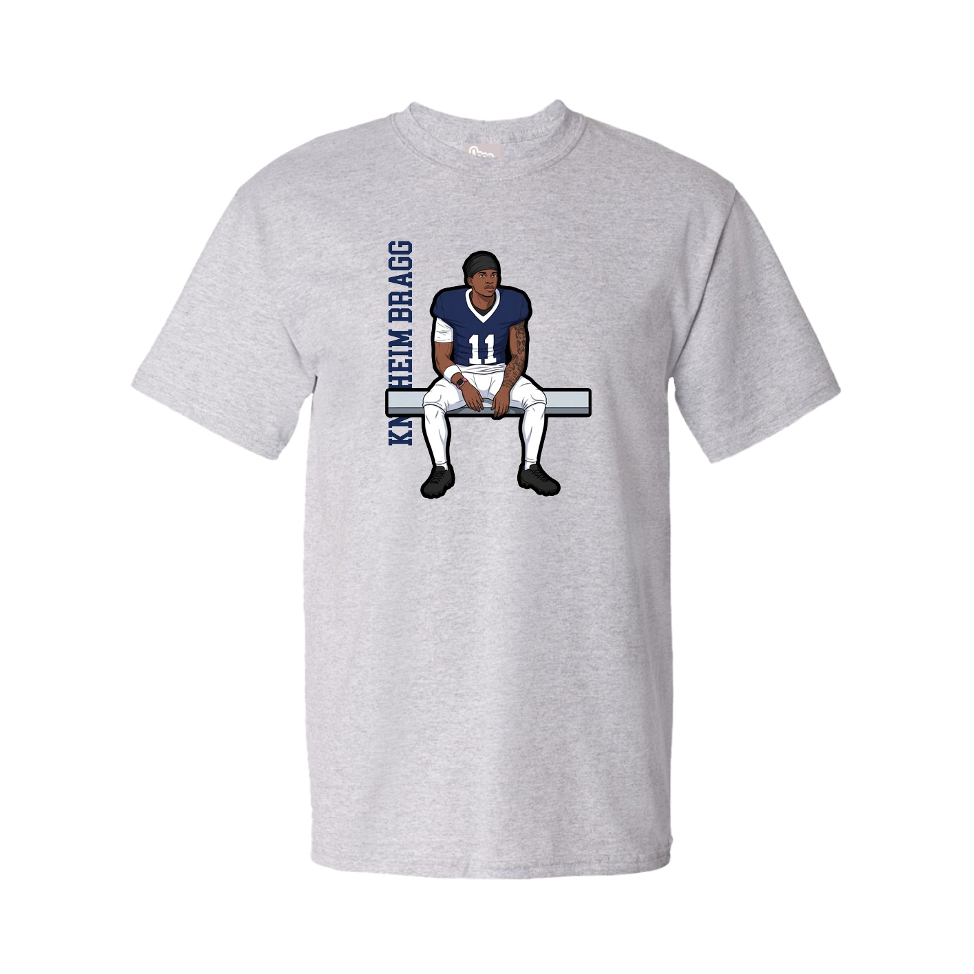 Youth Tee — Name Vertical in Grey