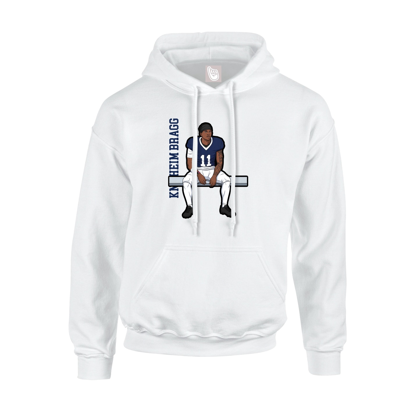 Youth Hoodie — Name Vertical in White