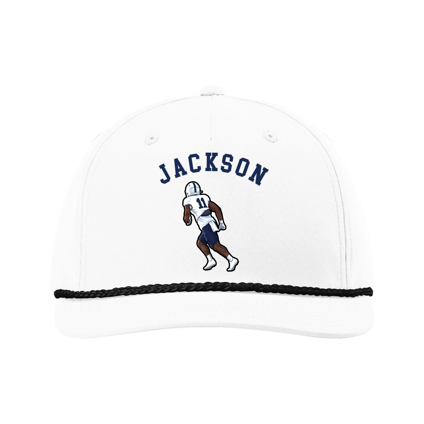 Five-Panel Classic Rope Cap — Shirsey Arch in White