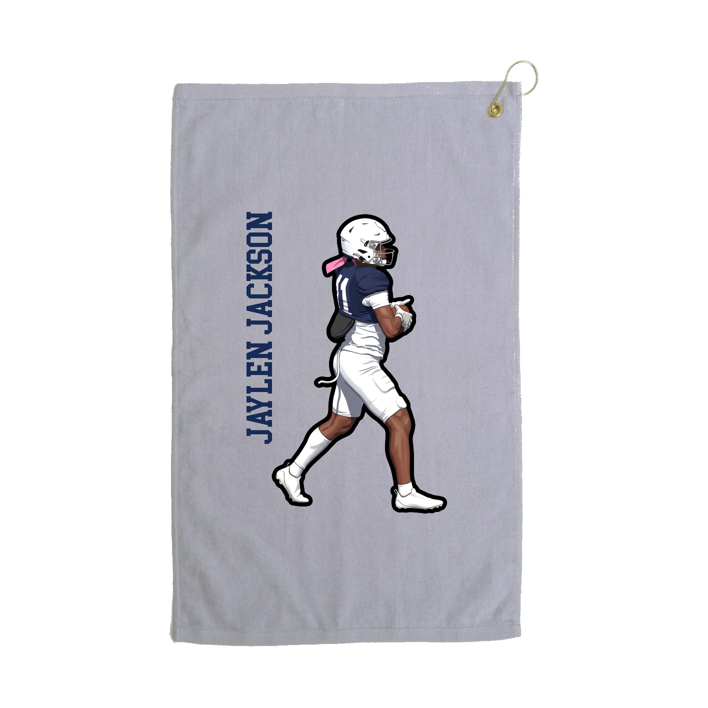 Golf Towel — Name Vertical in Grey