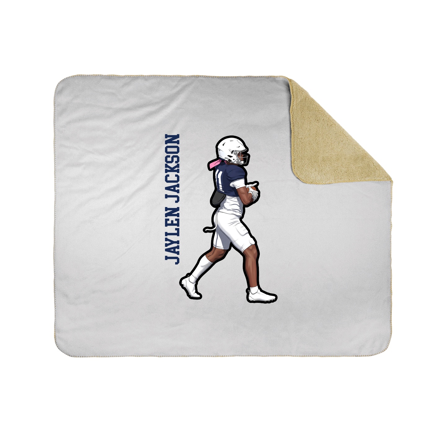 Throw Blanket — Name Vertical in White