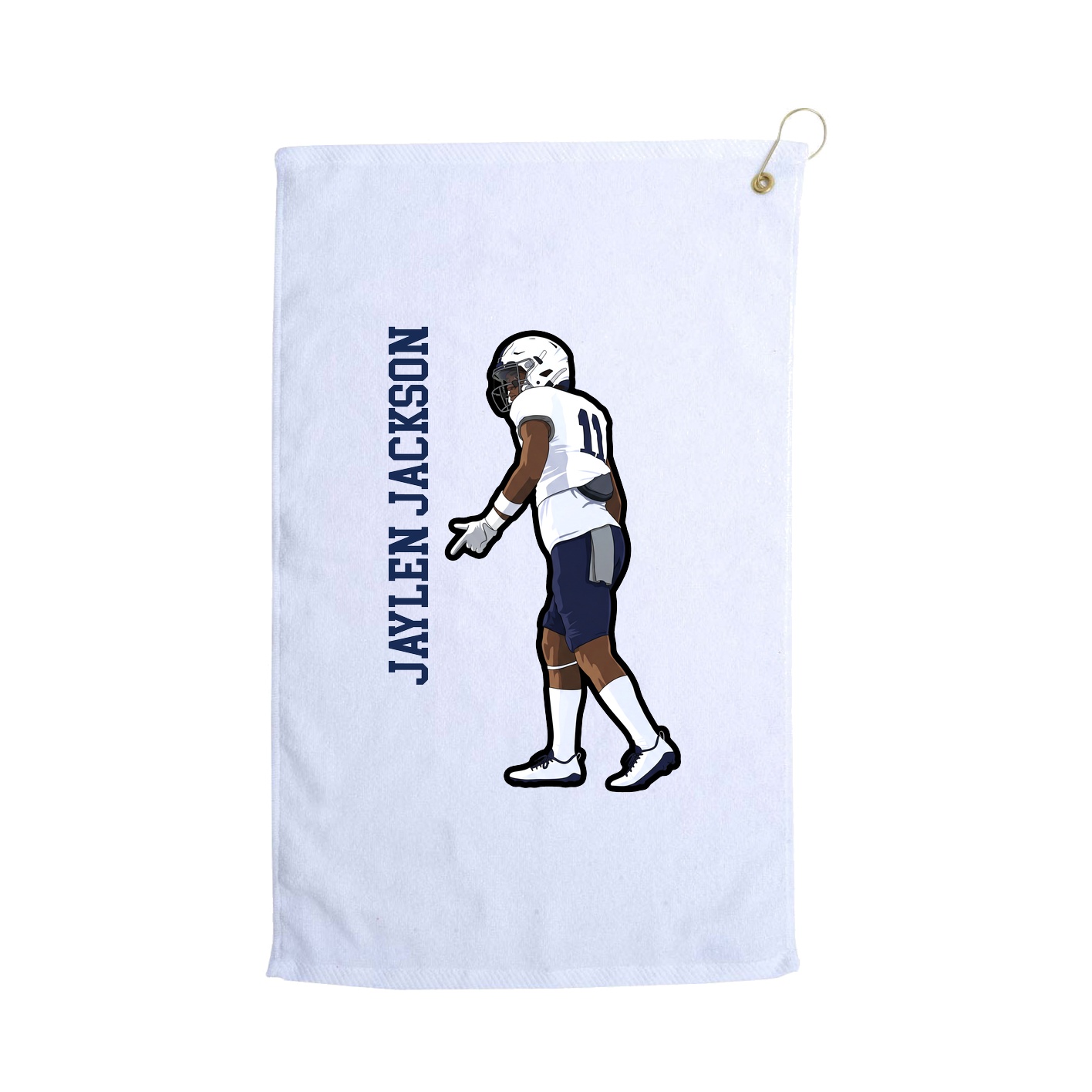 Golf Towel — Name Vertical in White