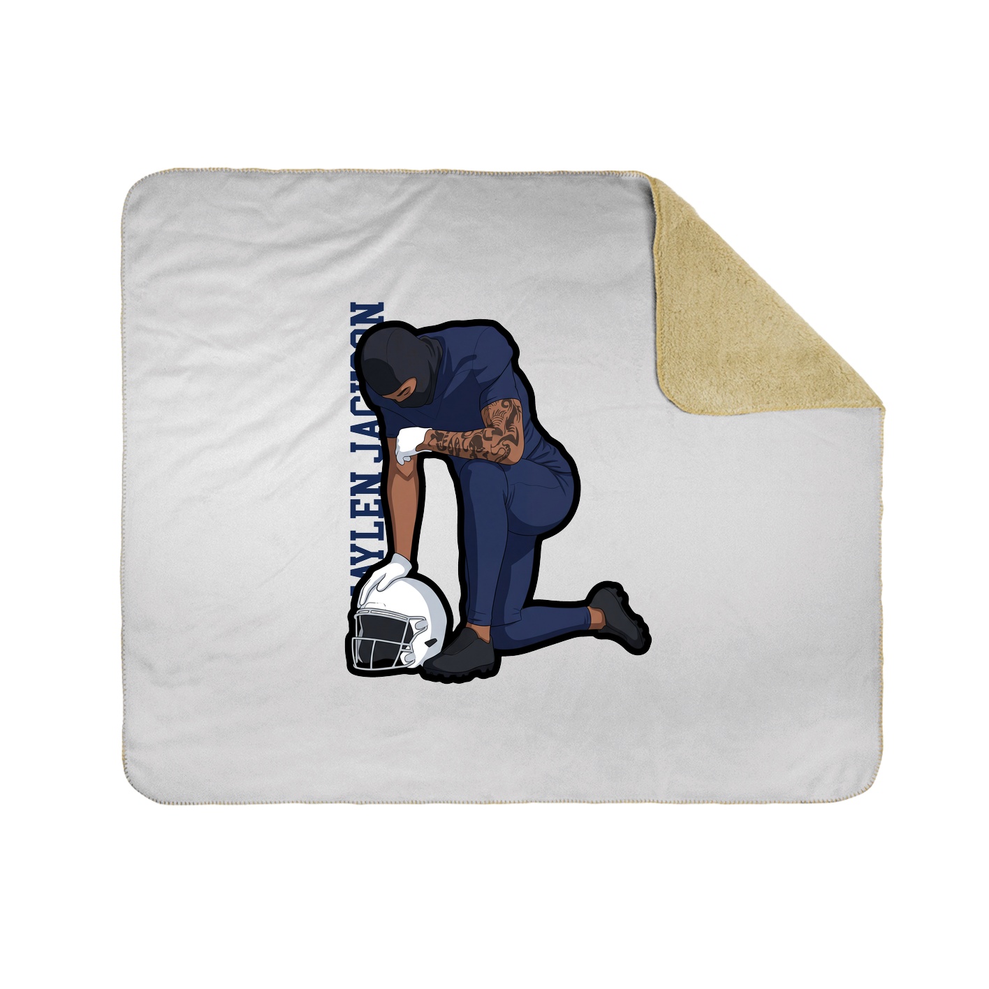 Throw Blanket — Name Vertical in White