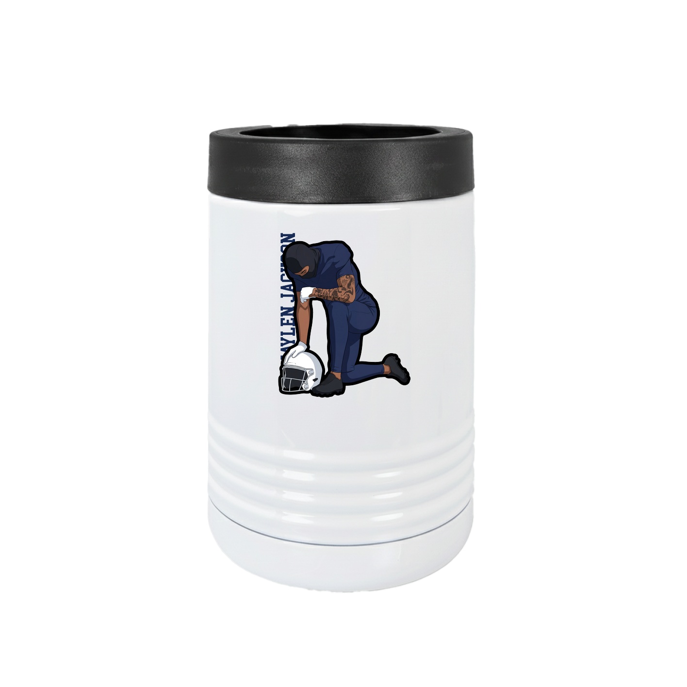 Beverage Holder — Name Vertical in White
