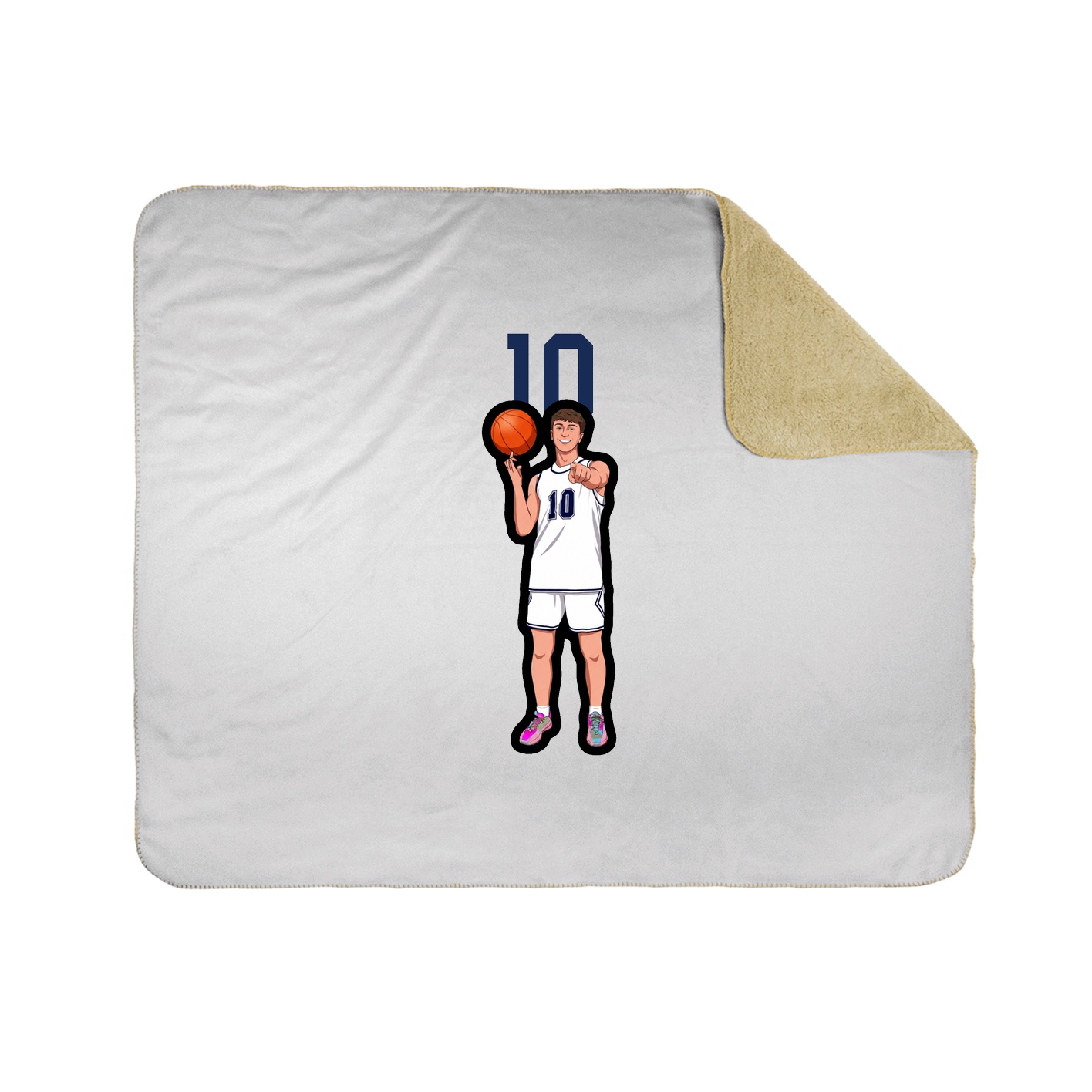 Throw Blanket — Number Top in White