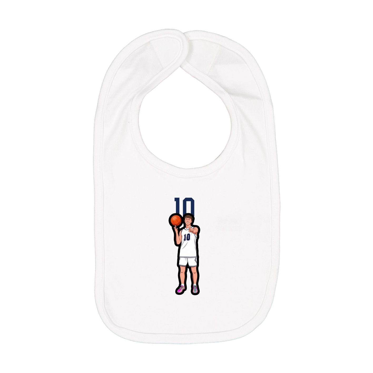 Infant Bib — Number Top in White