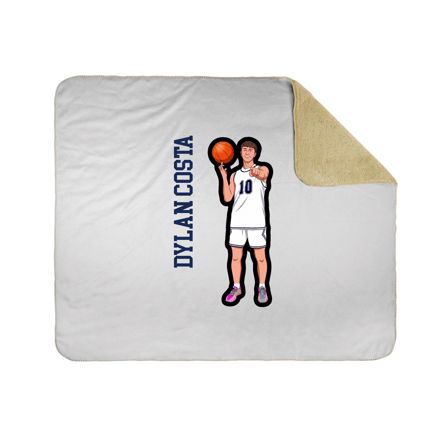 Throw Blanket — Name Vertical in White