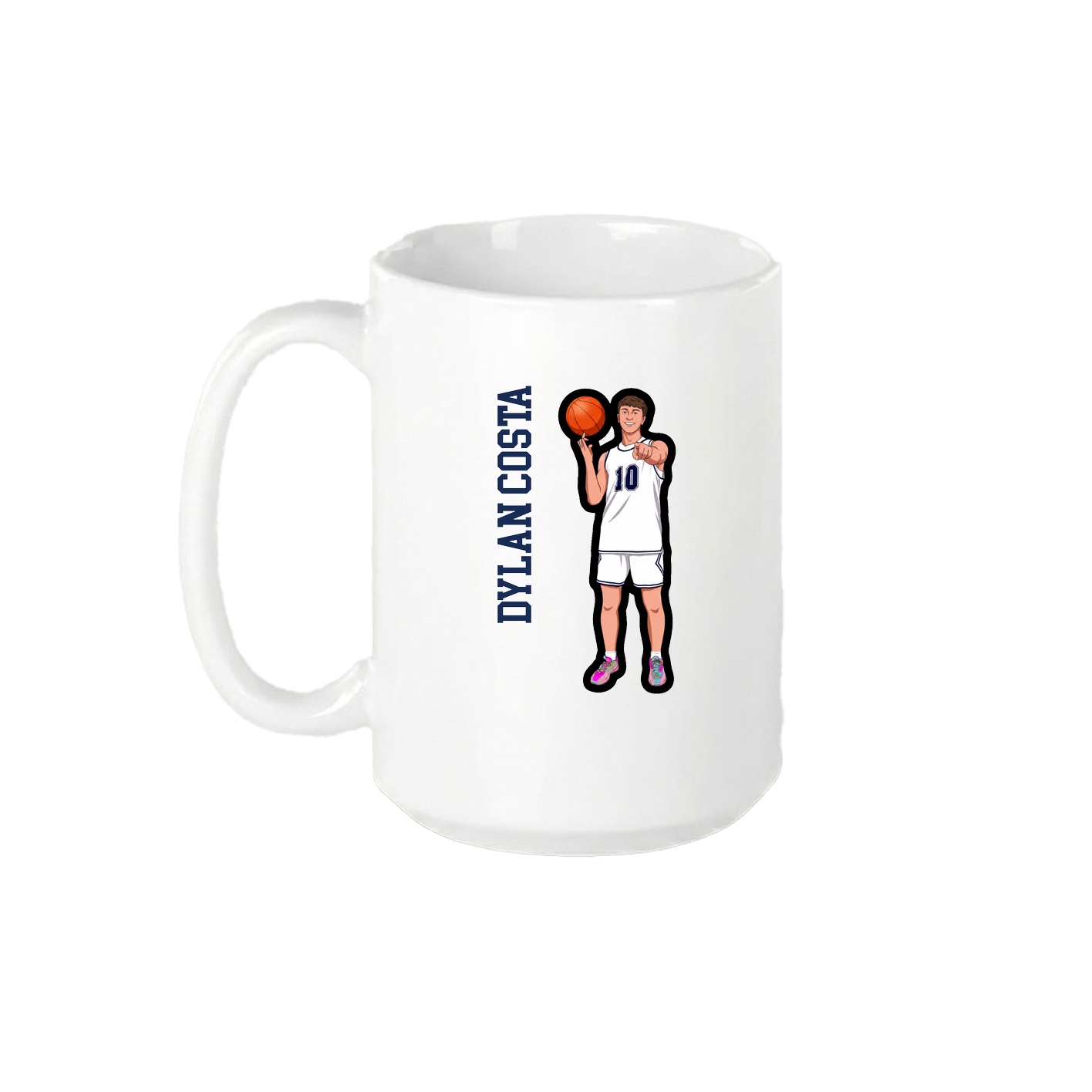 15oz Coffee Mug — Name Vertical in White